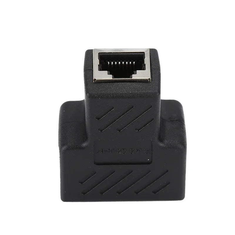 10pcs Black Ethernet Adapter Lan Cable Extender Splitter for Internet Connection Cat5 RJ45 Splitter Coupler Contact Modular Plug Qme