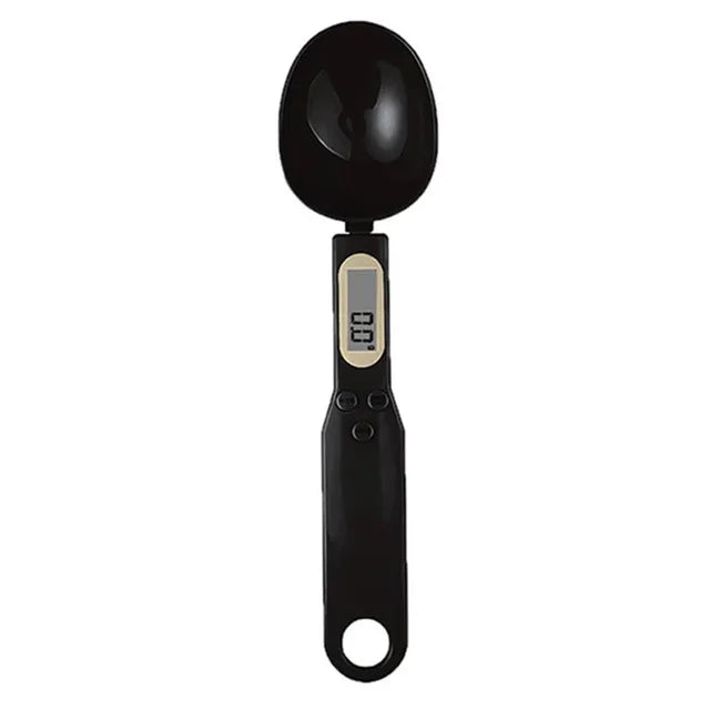 Mini Spoon Scale Digital Kitchen Scale Electronic LCD Food Scale 0.1-500g Cooking Flour Milk Coffee Powder Weight Measure Spoon Qme Black 1Kg
