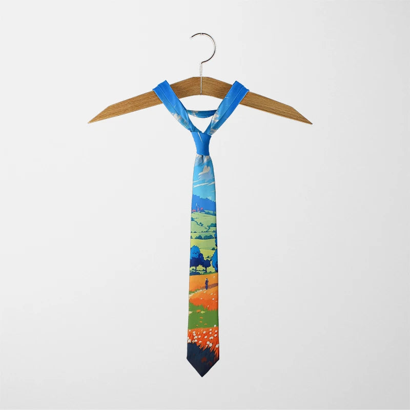 Classic Oil Painting High-quality Printing Novel Tie Personalized Qme