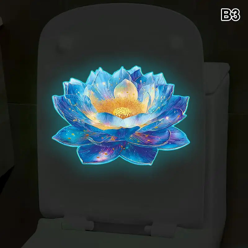 Glow-in-the-dark Toilet Stickers PVC Self-adhesive Removable Wall Qme B3
