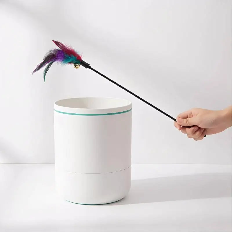 Cat Interactive Wand Colorful Chicken Stick Bell Portable Creative Qme