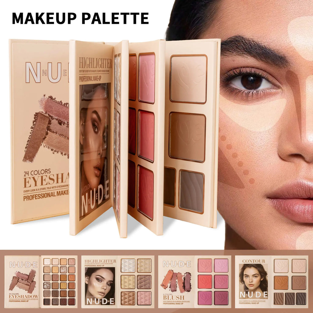43-color All-in-one Makeup Palette 4-Layer Book Design Matte Shimmer Qme