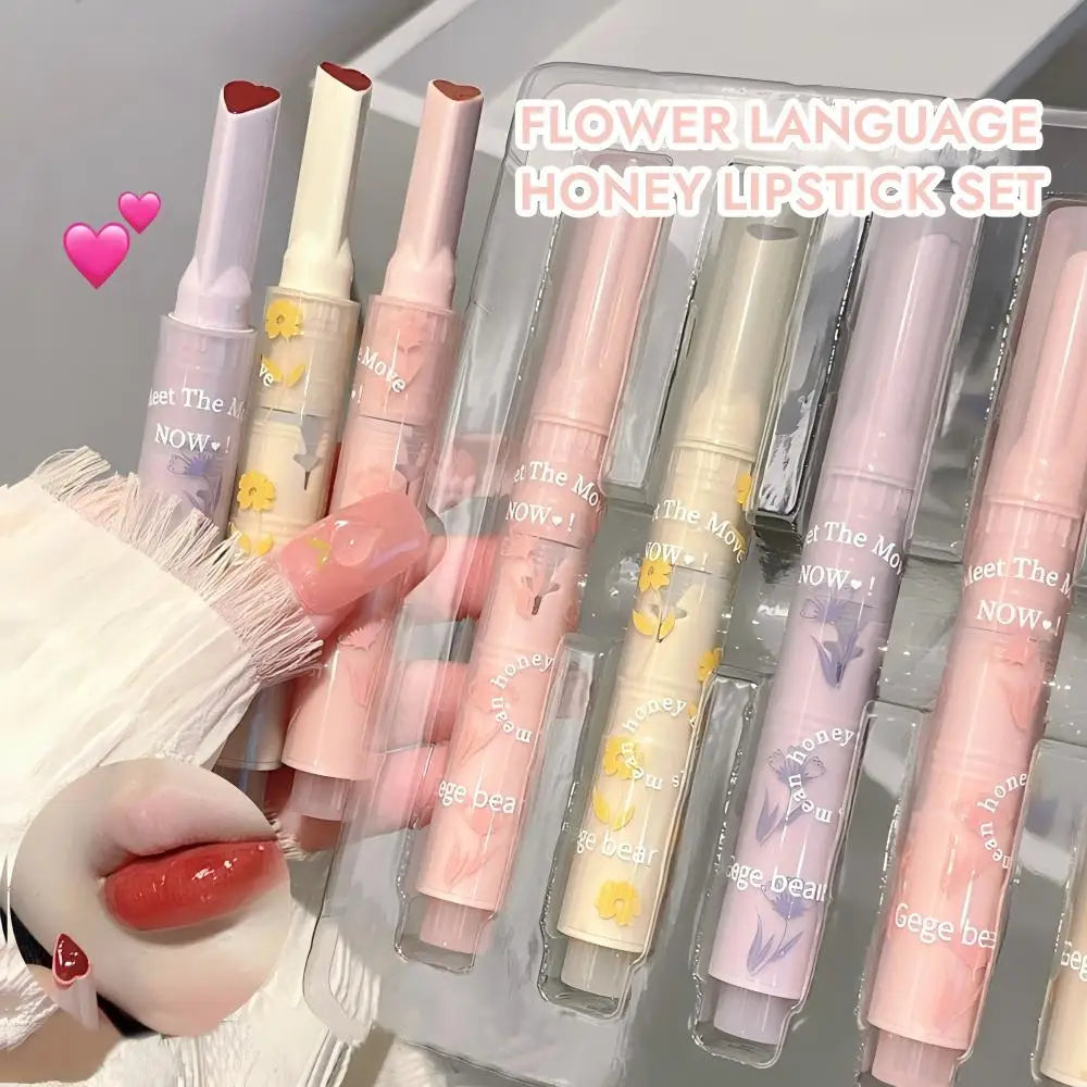 Gege Bear Flower Language Honey Heart Lipstick Love Shiny Qme