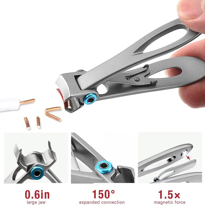 Professional Nail Cutter Stainless Steel Clippers Toenail Fingernail Qme