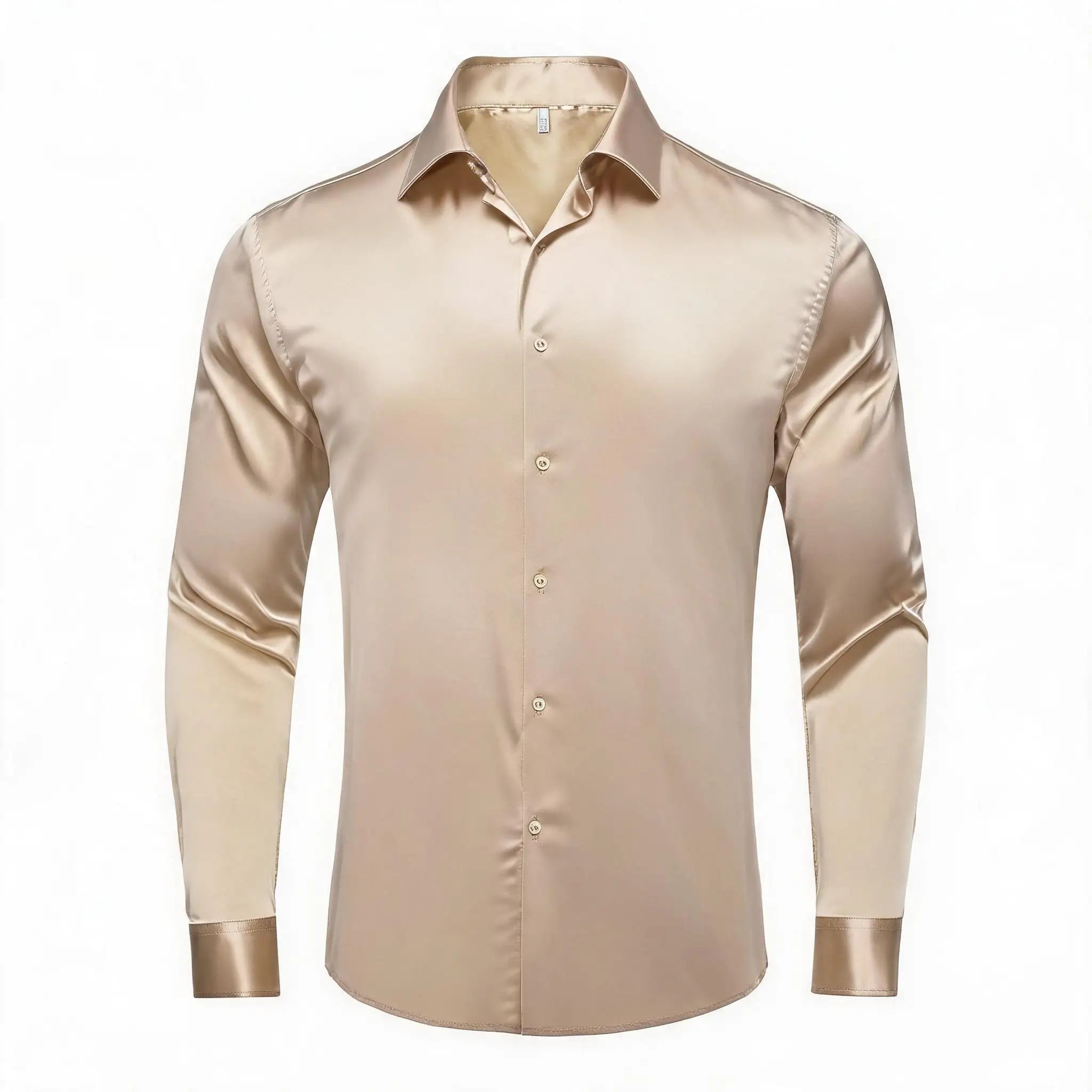Solid LS Shirt Brown or Pink or Purple or Green or Blue or Black or Red Basic Button Office Daily Fit Qme