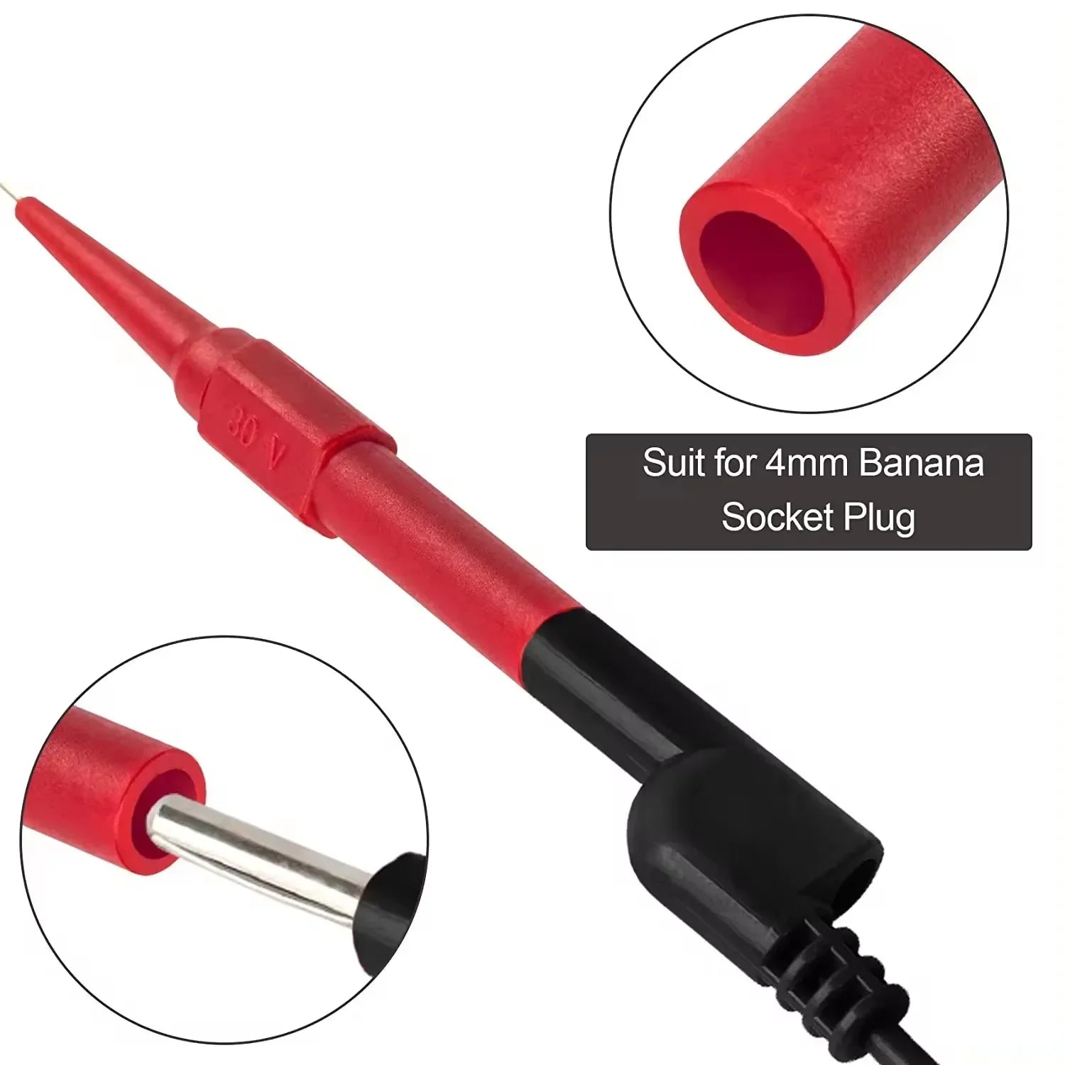 10Pcs 30V Diagnostic Tools Multimeter Test Lead Extention Back Piercing Needle Tip Probes Car Automotive Test Probe Kit 0.7MM Qme