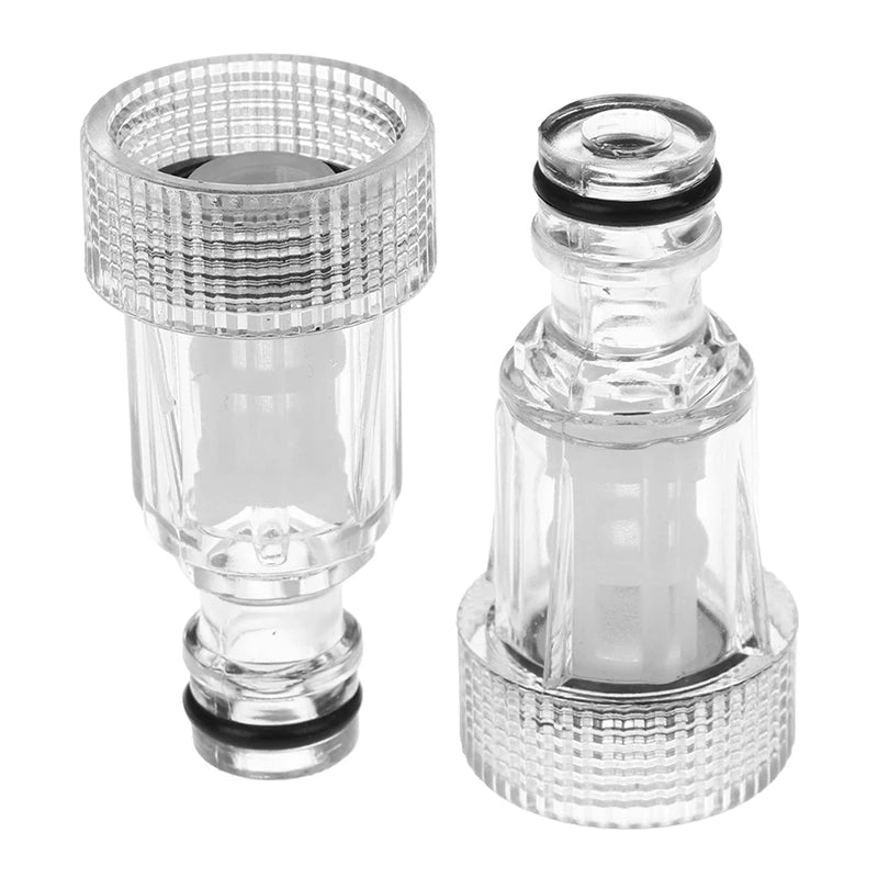 2Pcs High Quality Transparent Plastic Female 25mm Thread Quick Connector with Filter Faucet Adapter Faucet Joint. Qme