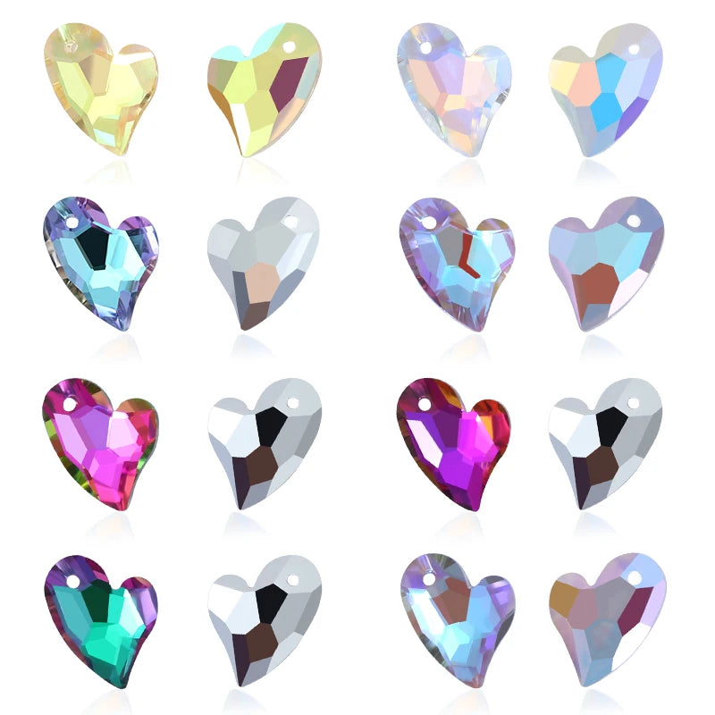 17mm Austria 6261 Devoted 2 U Heart Pendant Loose Rhinestone Charms Beads for Jewelry Making Bracelet Necklace Earrings DIY Qme