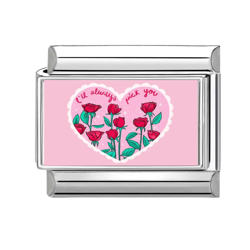 2025 Cute Rabbit Cats Heart Flowers Italian Charm Link Fit Stainless