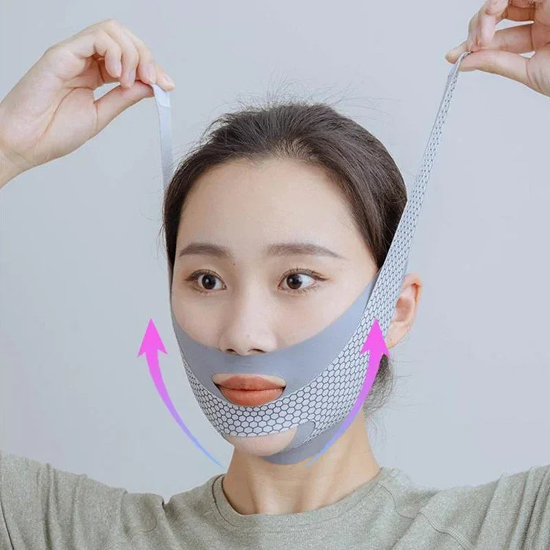 Face-Lift With Sleep Face V Shaper Facial Slimming Bandage Relaxation Shape Lift Reduce Double Chin Face Thining Band Massage Qme