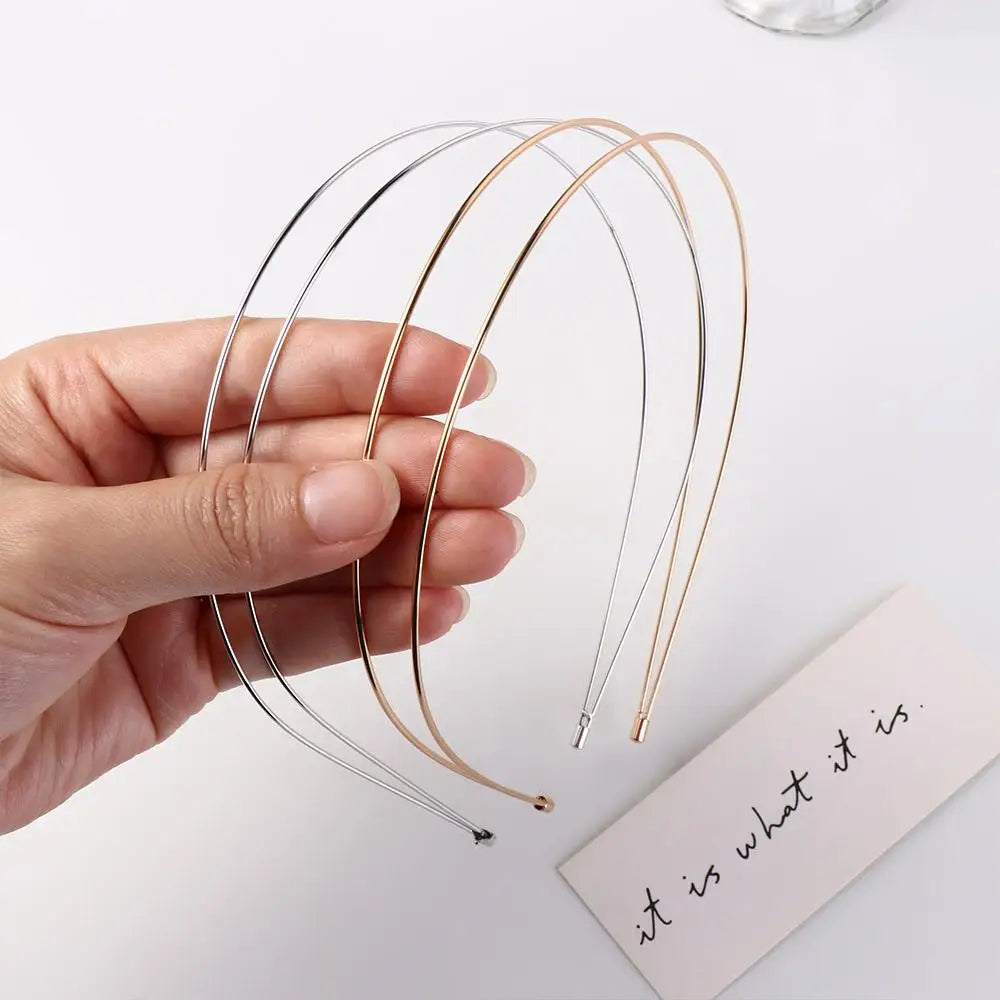 Hair Accessories Alloy Double Root Hair Bands Silver Thin Retro Gold Head Hoop Headdress Simple Metal Hair Hoop Work Qme