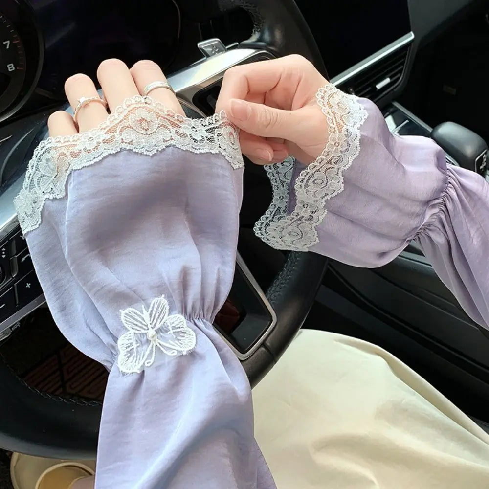 Breathable Anti-UV Ice Silk Sleeves UV Insulation Butterfly Sunscreen Sleeve Arm Covers Sunscreen Sun Protection Cover Summer Qme