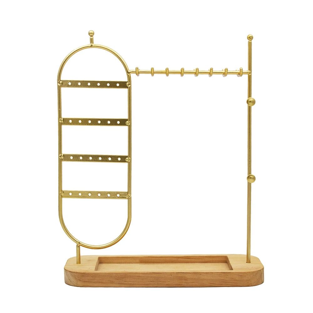 1 desktop solid wood base jewelry rack suitable for organizing and storing watches, earrings, bracelets, necklaces, etc Qme china