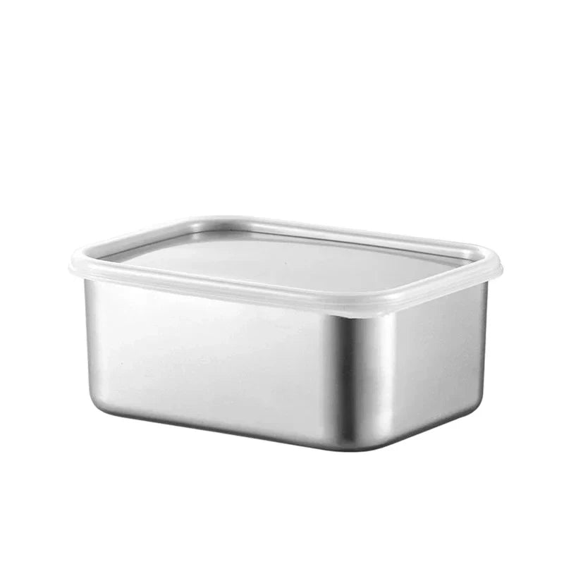 Stainless Steel Food Preservation Storage Containers Airtight Lids for Kitchen Bento Box Meal Prep Metal Heated Lunch Box Qme With cover 1pcs