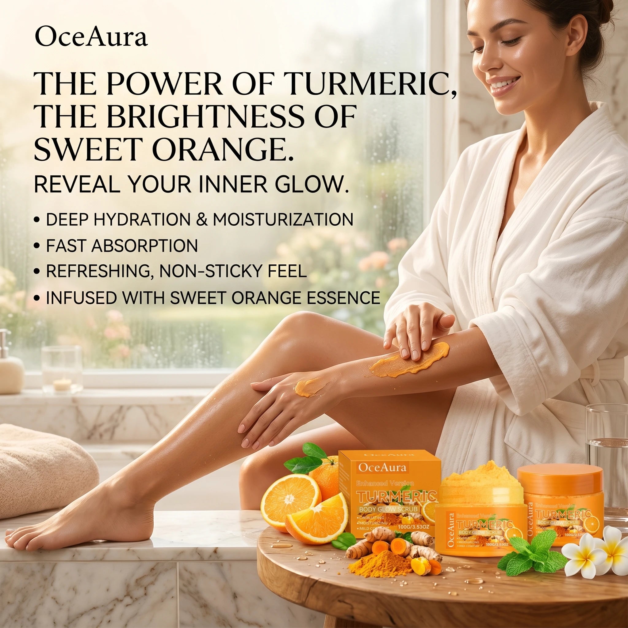 Oceaura Body Glow Scrub Deep Cleaning Dead Skin Removal Lasting Qme