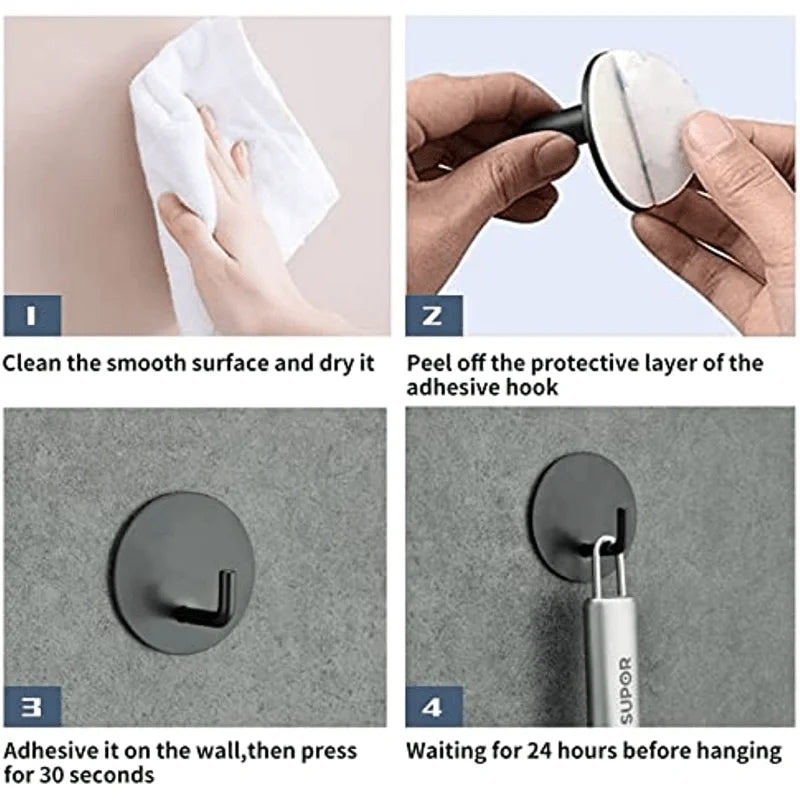 Wall-mounted shower hanger, used for hanging loofahs, towels, clothes, bathrobes - a detachable bathroom storage device Qme