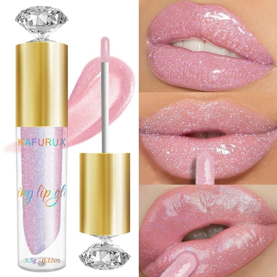 9 Colors Moisturizing Diamond Shimmer Glitter Lip Gloss Makeup Qme