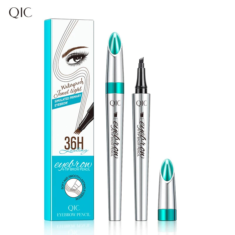 5 Colors 1PC 4 Split Tip Eyebrow Pen Waterproof Sweatproof Long Lasting Liquid Brow Pen Natural Wild Tattoo Eyebrow Makeup Qme