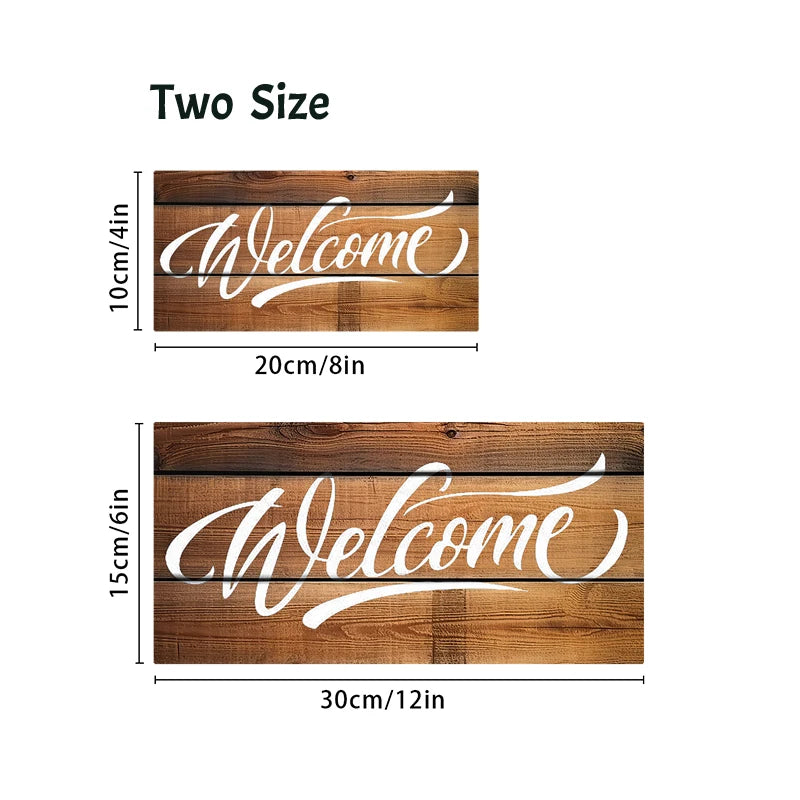 Rustic Welcome Wall Hanging Decor Wood Art Plaques Sign Door Sign for Home Living Room Decor Qme