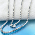 Hot 925 Sterling Silver Retro 4MM Beads Chain Necklace for Women Wedding Party Couple Gifts Street Versatile Jewelry Qme 50CM 20 inches