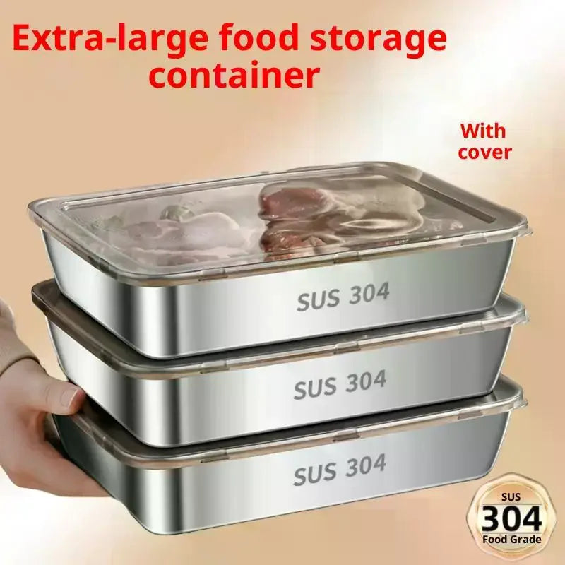 Multi-set 1 2 3 Durable 304 Stainless Steel Food Boxes Kitchen Qme