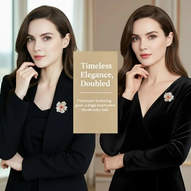 European And American Fashion Retro Alloy Flower Set With Pearl Brooch Chest Flower Qme