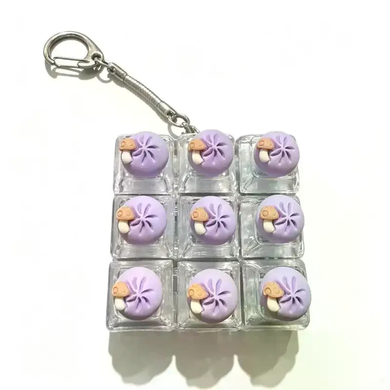 Keyboard Fidget Toy Keychain with LED Light 9 Button Clicker Anti Anxiety Stress Relief Toy for Party Favors Gifts Qme