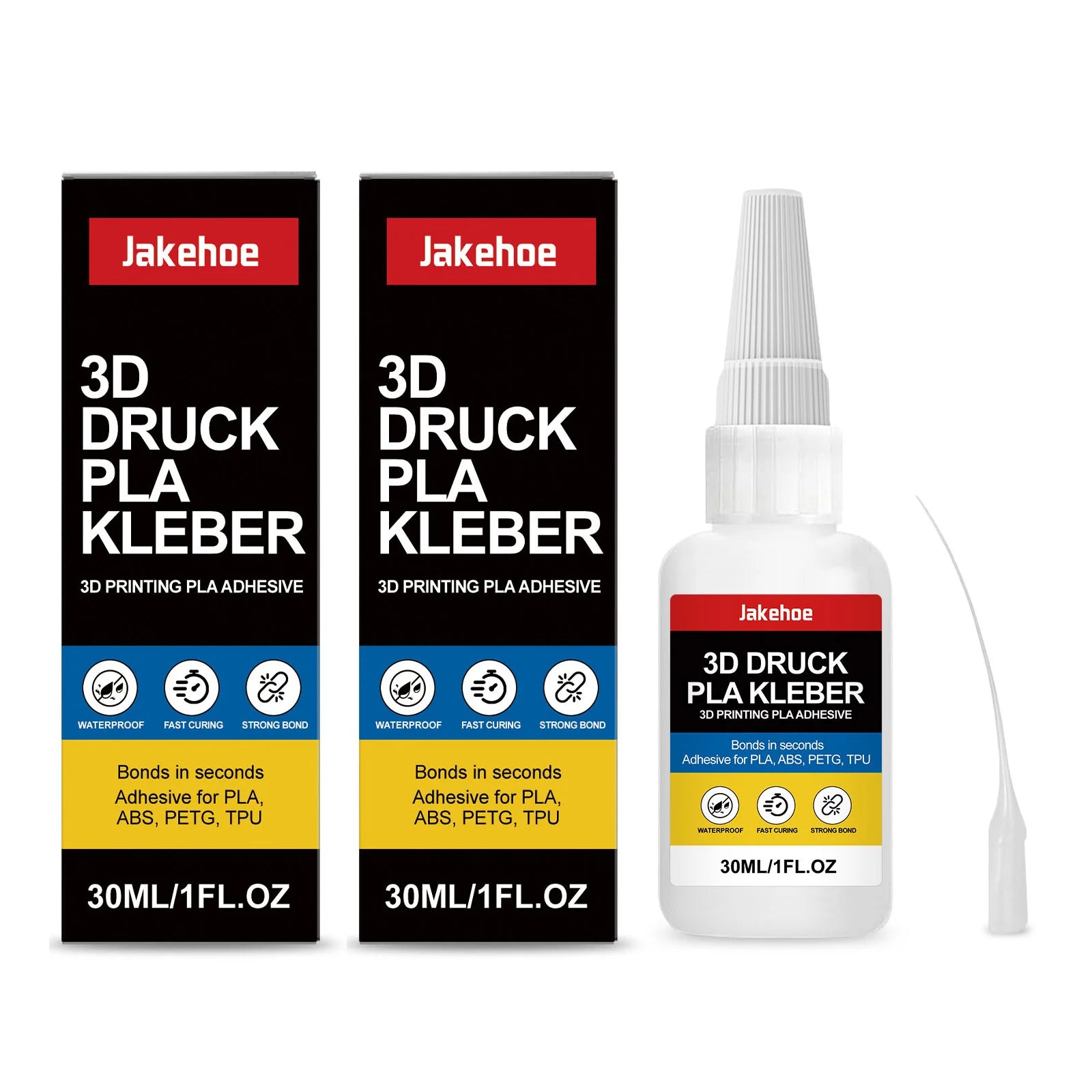 3D Printing Adhesive Waterproof Fast Curing Strong Bond Sturdy Durable Non-irritating Easy to Use Suitable for Various Materials Qme 2 x 30ml Boxed
