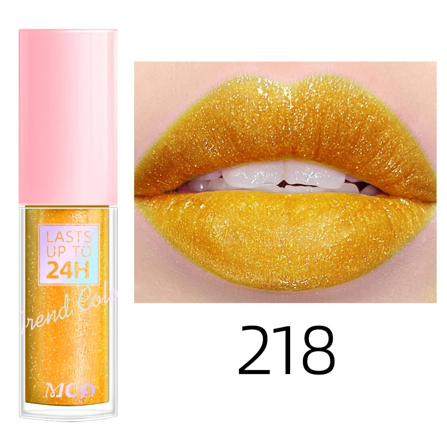 18 Colors Glitter Lip Glaze Long Lasting Gloss Waterproof Liquid Qme 218