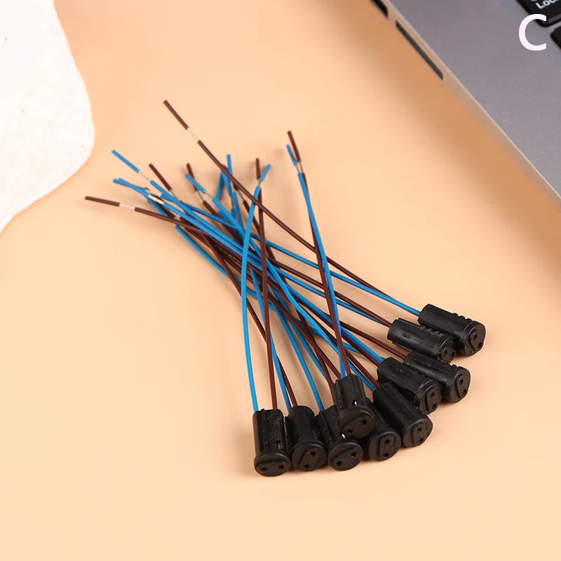 10pcs G4 Lamp Socket Wire Adapter With 10cm/20cm Wire G4 Lamp Holder For LED Crystal Heads Light Bulb Halogen Lamp Qme C