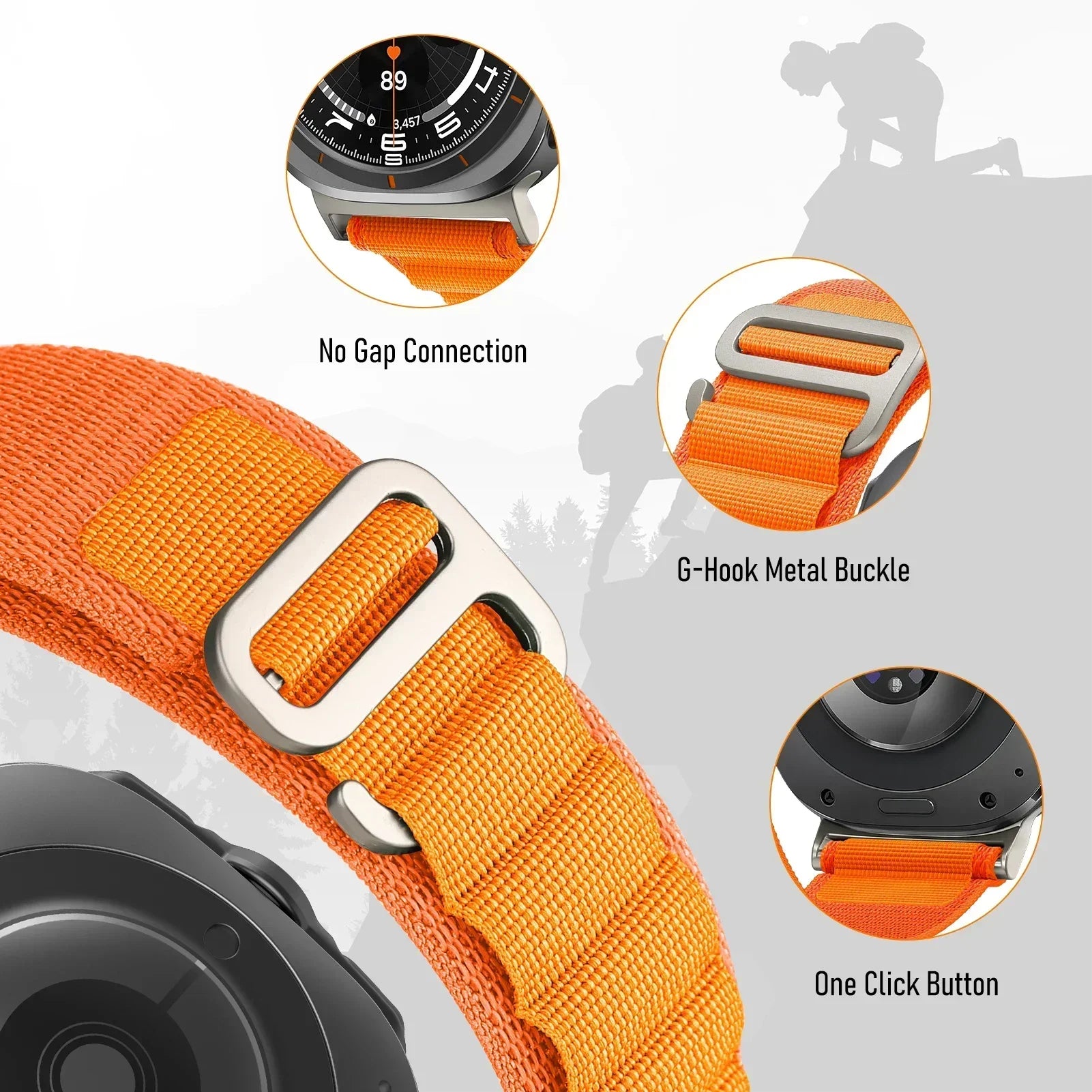 Alpine Loop For Samsung Galaxy Watch 7 Ultra Strap 47mm Accessories Sport Nylon Bracelet correa Galaxy watch ultra band 47 mm Qme