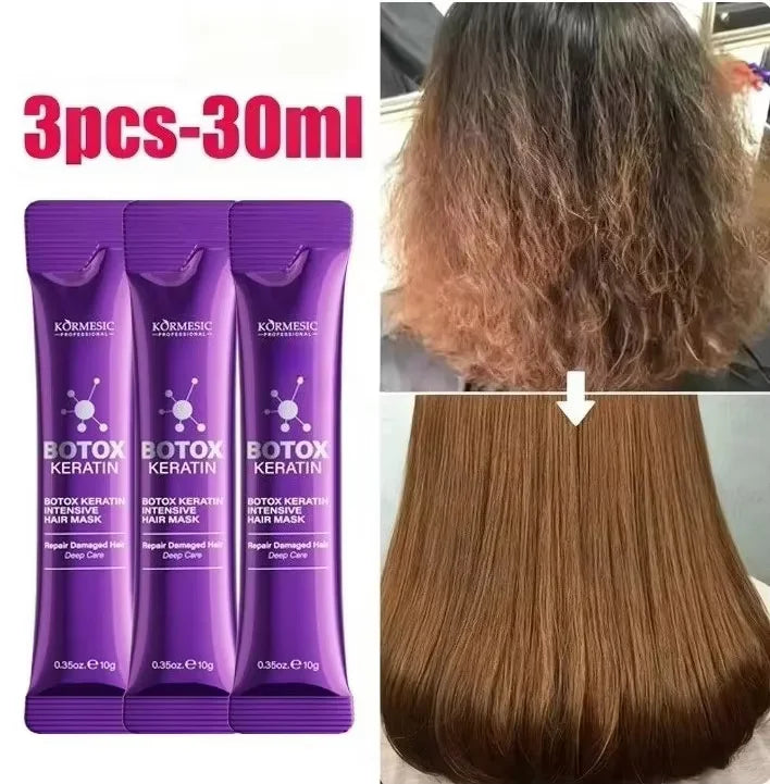 Keratin Hair Mask Magical 5 Second Repair Damage Frizzy Soft Smooth Shiny Hair Deep Moisturize Hair Treat Repair Hair Care Mask Qme 3pcs