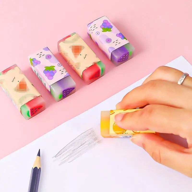Back School Supplies Cute Fruit Jelly Erasers Fun Animal Shaped Qme