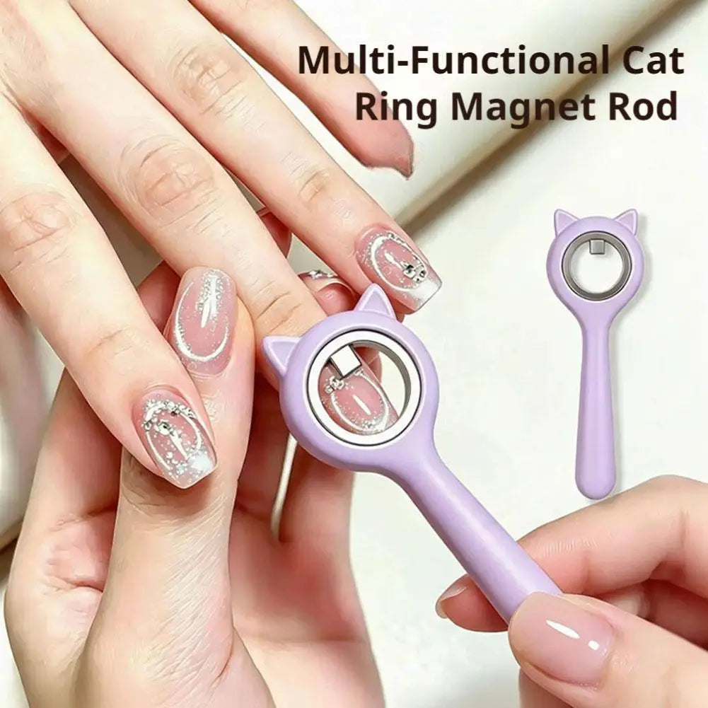 Cute Ring-shaped Cat Eye Magnet Nails Portable Hollow Circular 2-in-1 Qme