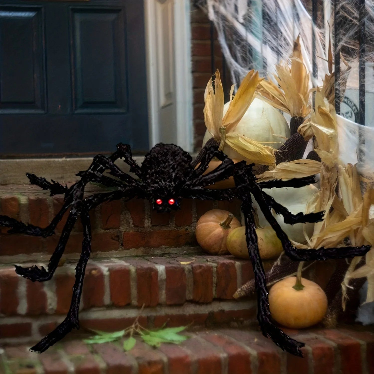30-200cm Halloween Big Plush Spider Halloween Decoration Horror Giant Black Spider Outdoor Halloween Props Simulated Spider toys Qme