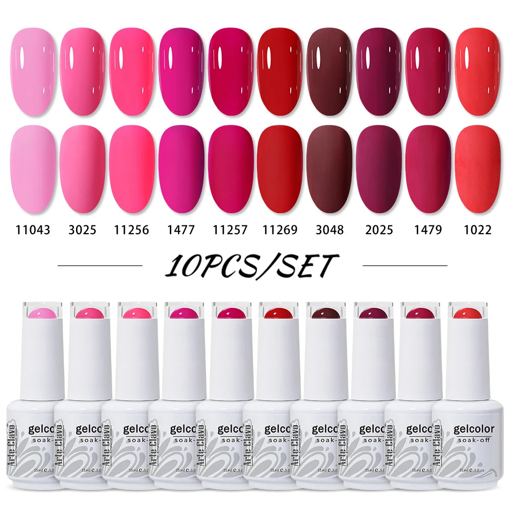 Arte Clavo 4 6 8 Gel Nail Polish Art Soak Off UV Colorful Semi Qme
