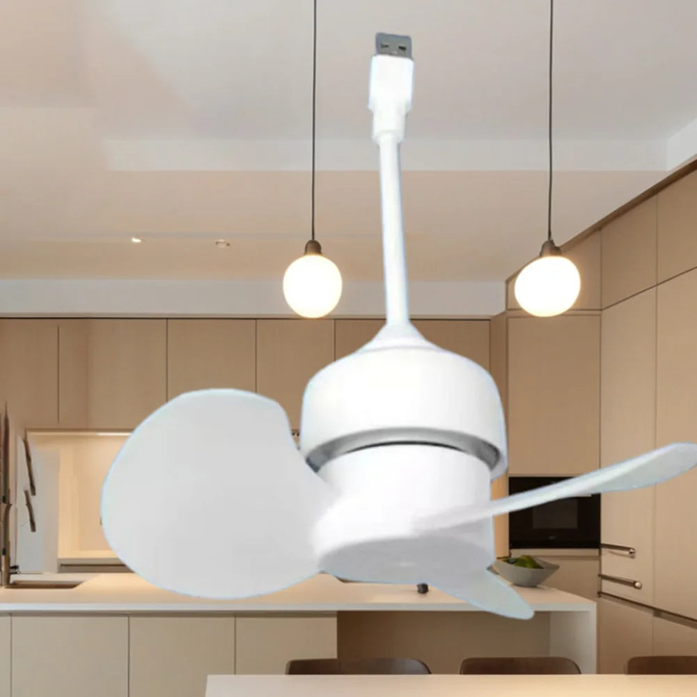 Portable USB Fan For Bedroom Fan Compact Desk White USB Portable Fan Powerful Motor Modern Design Lamp Function Qme