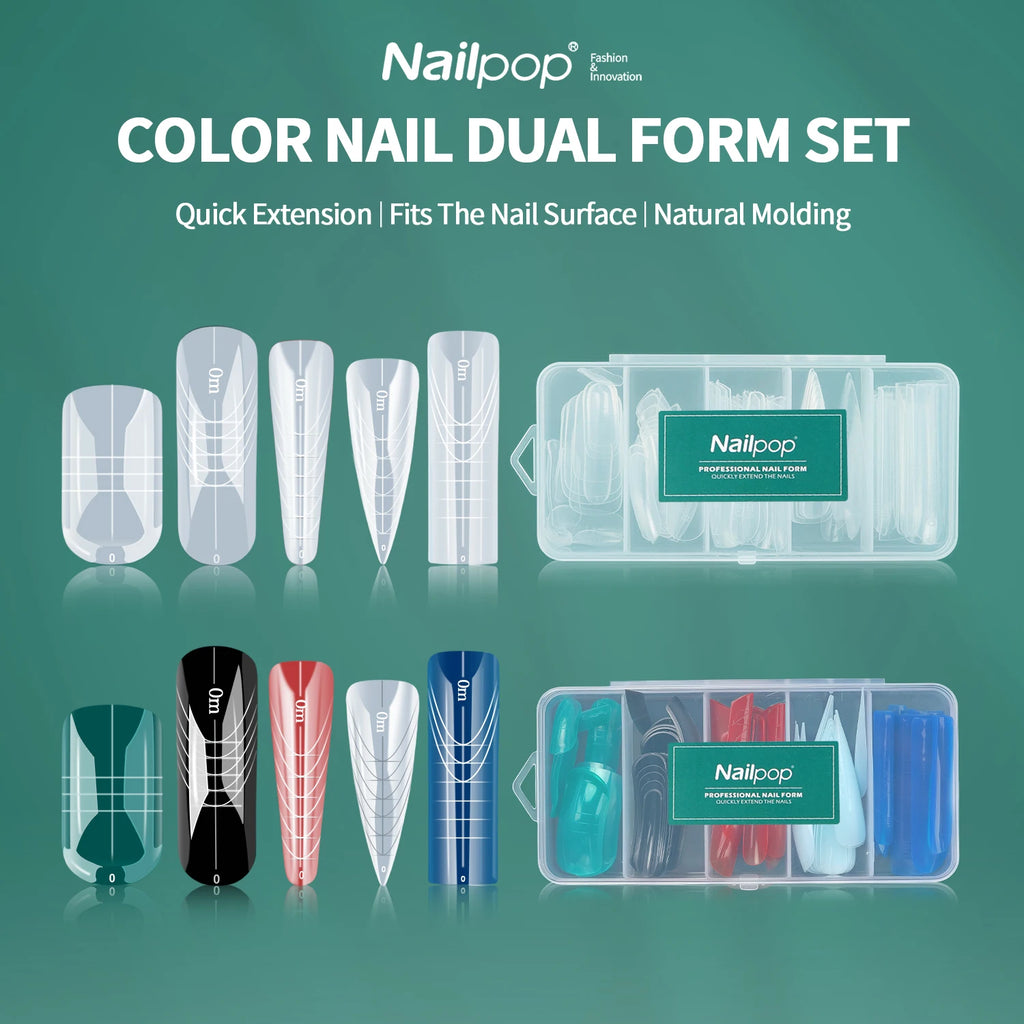 Nailpop Colourful Clear Nail Dual Form Embedded Design Shape Full Qme
