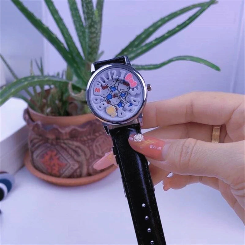 Hello Kitty Cartoon Watch Stylish Watches for Students Cute and Unique Birthday Gifts for Couples Qme