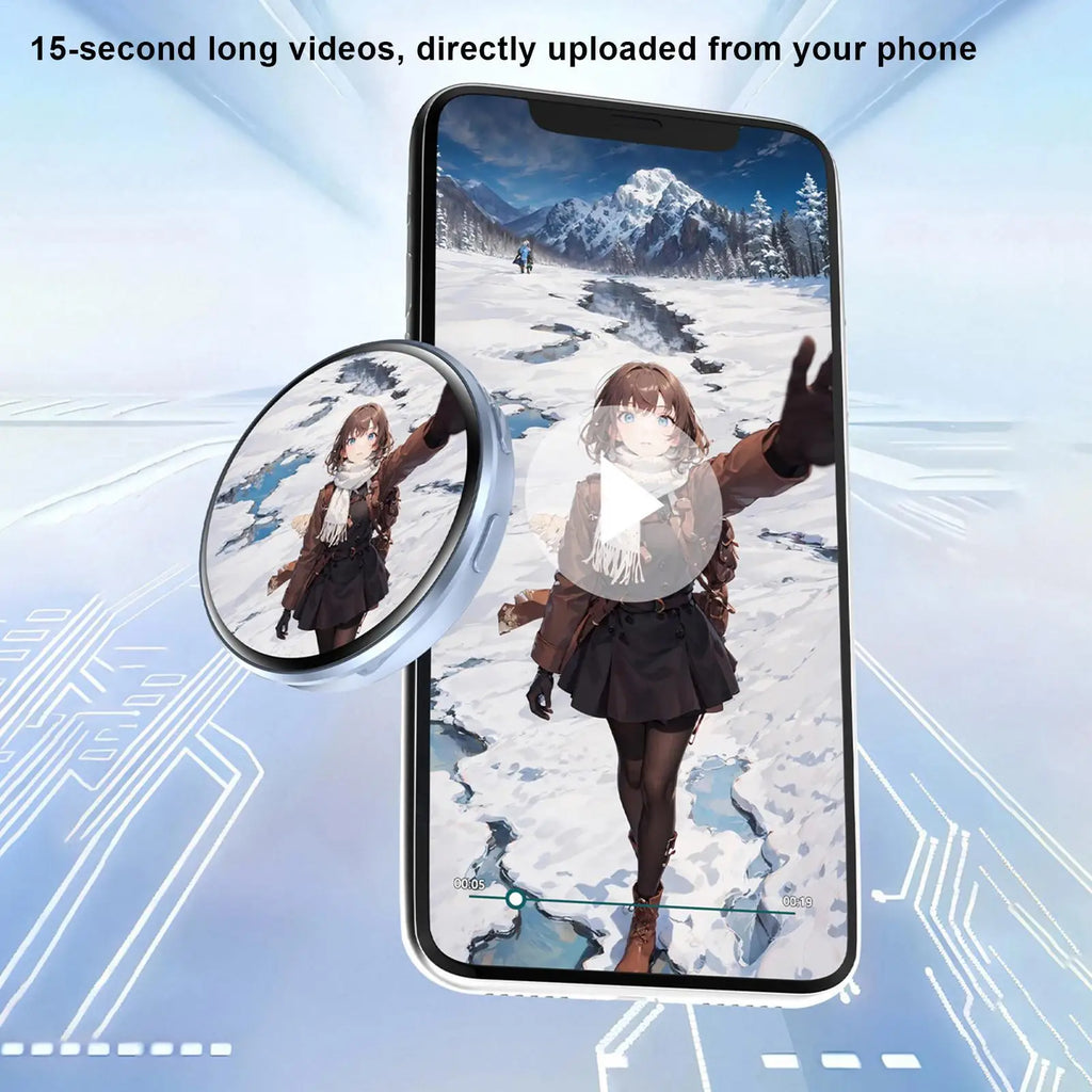 Digital Badge 1.7inch HD Pixel Screen Cute Name Tag 600mAh Electronic Anime Pins 18H Battery for Fans Photo Video Service Qme