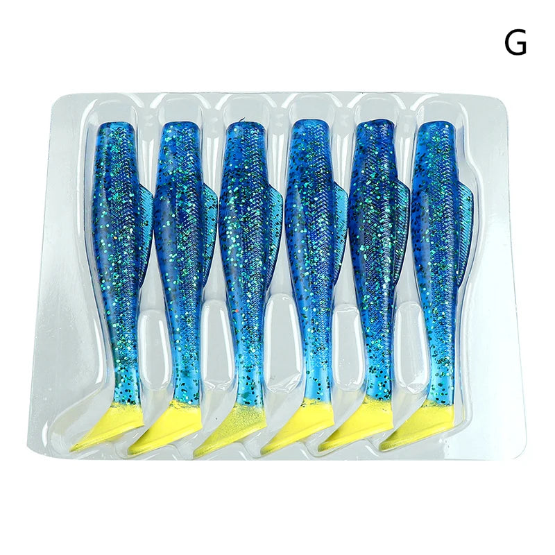 Lot Soft Swimbait Floating T-tail Fishing Lure TPR Paddle Tail Qme G