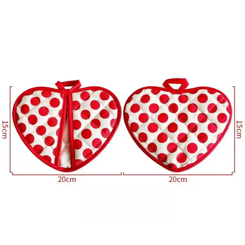Heart-shaped Hand Clip Heat Insulation Pad Coaster Anti-scalding Qme 2PCS Red
