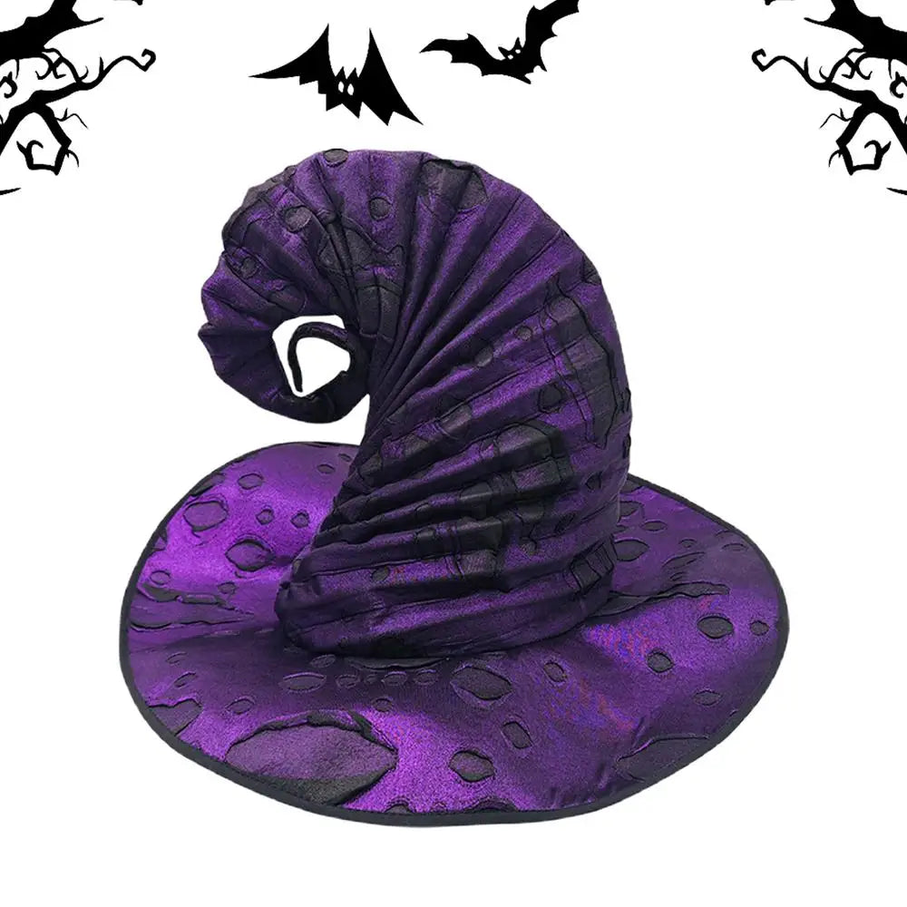 Wizard Hats Costume Women's Cosplay Hat Decor Funny Witch Large Pleat Qme PURPLE China Mainland
