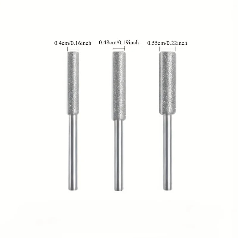 3/6-Piece Diamond Coated Chainsaw Knife Sharpener Set - Quick Knife Sharpener for Chainsaws, Durable and Efficient Qme 3PCS Silver