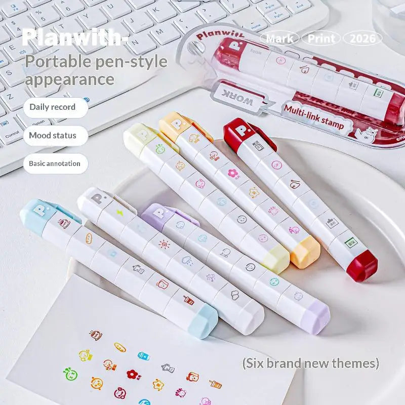 Cute Kawaii Multilink Mood Stamp Lightweight INS Decor Journal Qme