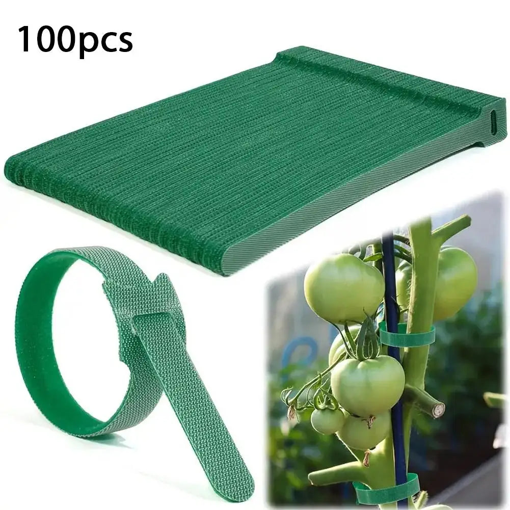 Garden Green Cable Ties Adjustable Nylon Plant Straps Featuring Hook Qme 1 set