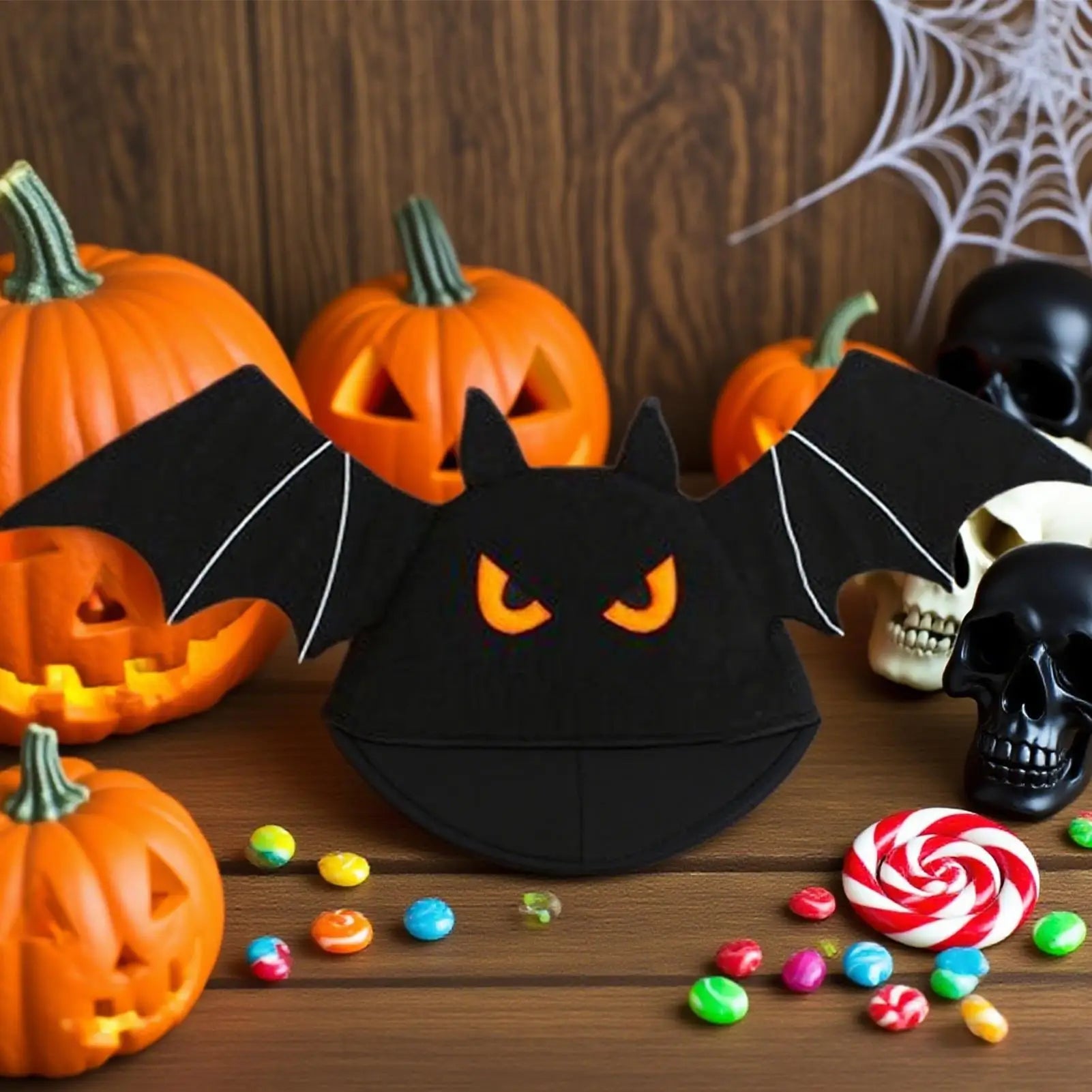 Halloween Bat Hat Wings Cosplay Costume Headpiece Spooky Accessories Qme