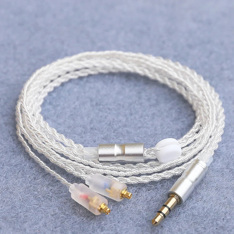 Hifi Earphone Upgrade Cable MMCX 1 2m Silver Plated Core IE200 IE300 Qme A1
