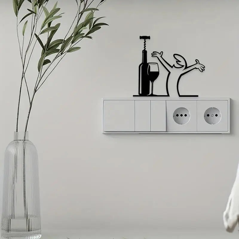 Hang Installation Line Figure Modern Metal Poster Living Room Bedroom Qme