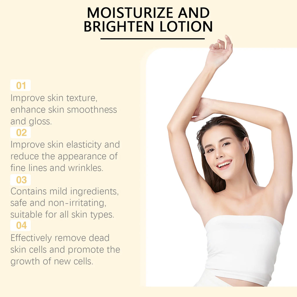 OceAura Vitamin C Brightening Body Lotion Deep Moisturizing Dullness Improving Gentle Exfoliating Even Tone Skin Care Cream 100g Qme